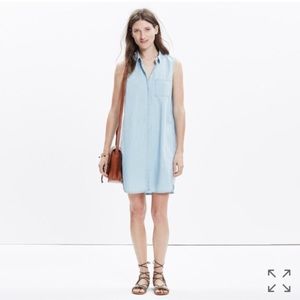 Madewell Chambray Sleeveless Shirt Dress